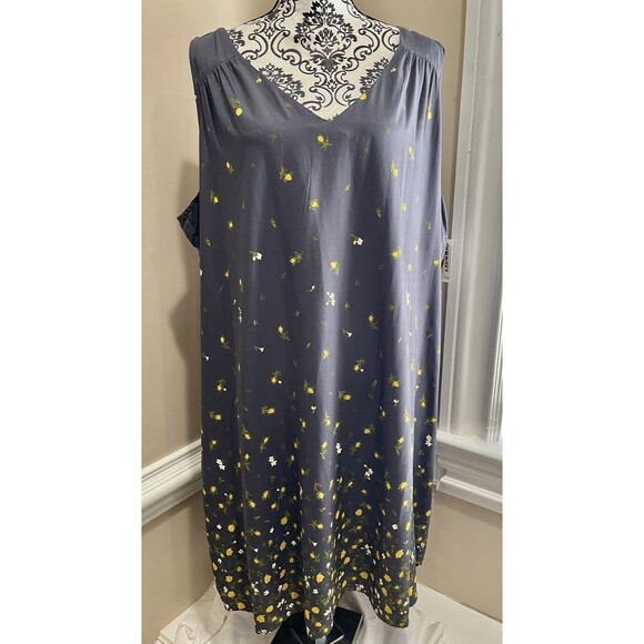 Old Navy Dress Womens 2XL Midi Sleeveless Floral Gray Sundress Cottagecore - Picture 1 of 12